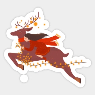 A magical Christmas flight, version 2 Sticker